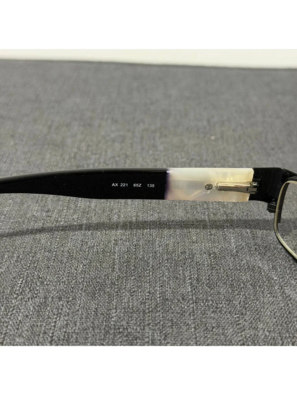 Armani Exchange AX 221 65Z Eyeglasses Frames Black Silver 52-16-135 w/ Case